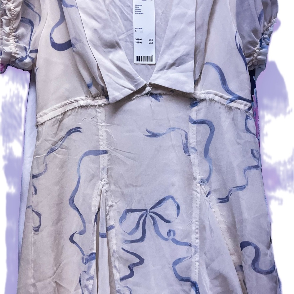 Kimchi Blue White and Blue Mini Dress
